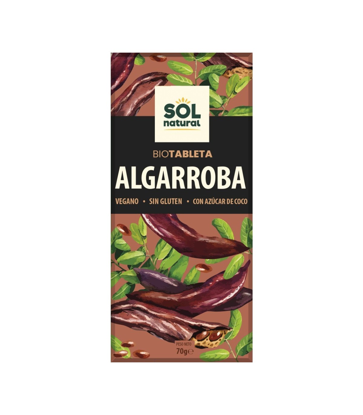 Tableta algarroba con  bio 70 g