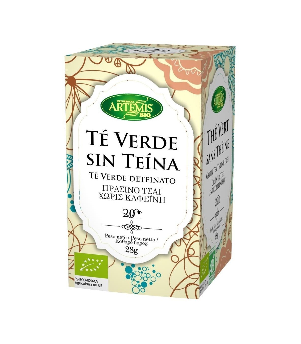 ARTEMIS Té verde sin teína bio  20 filtros