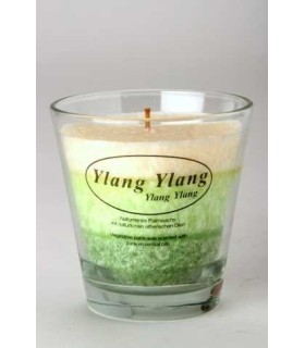 Vela vaso de cristal de cera vegetal  perfumada Ylang-Ylang
