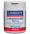 L-Histidina HCI 500 mg. En forma libre. Aminoácido no esencial