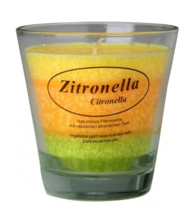 Vela en vaso de cristal de cera vegetal - CITRONELLA