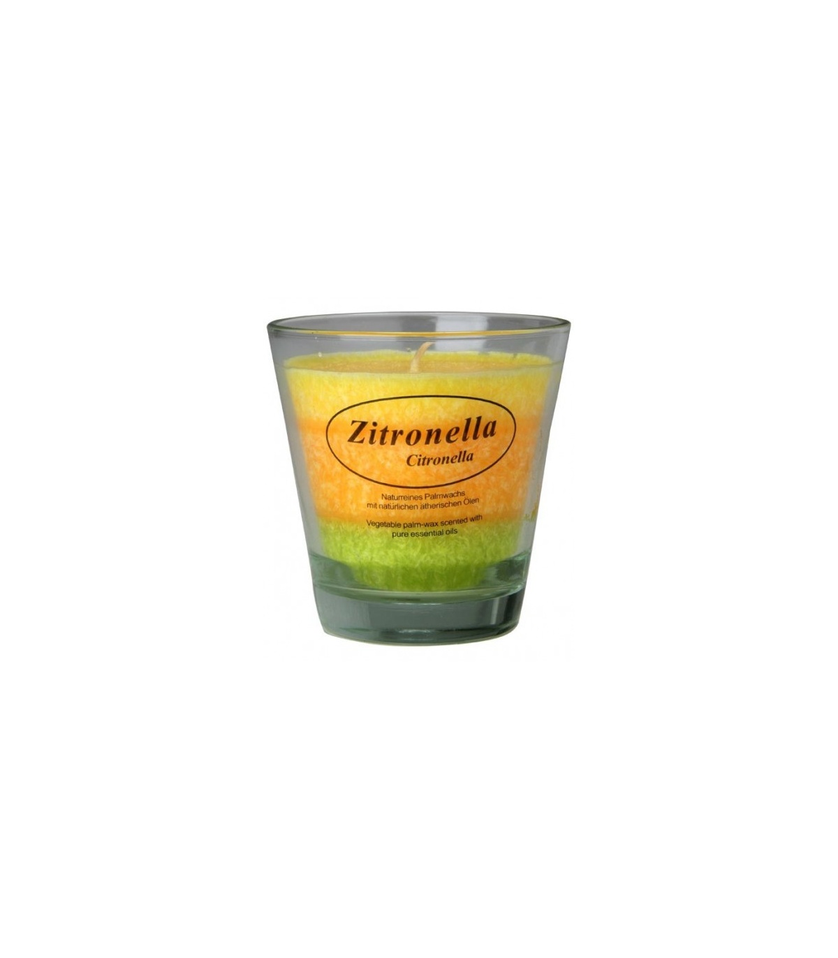 Vela en vaso de cristal de cera vegetal - CITRONELLA