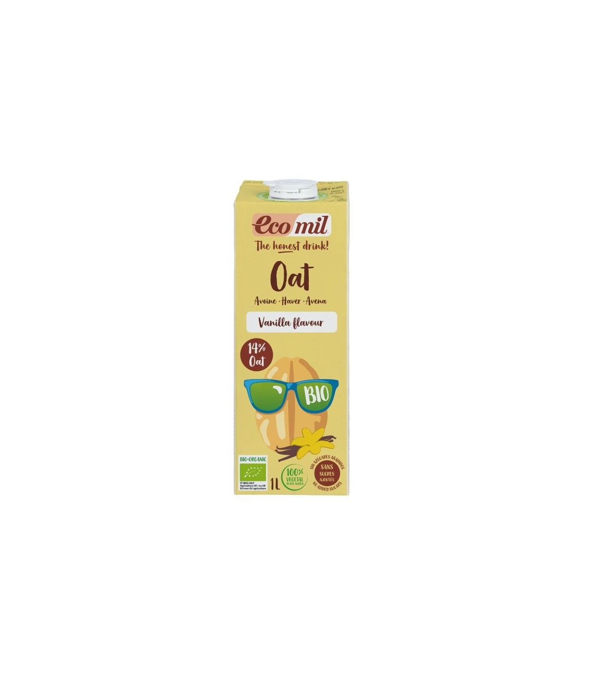 EcoMil - Bebida de Avena Vainilla no added sugars Bio - 1L