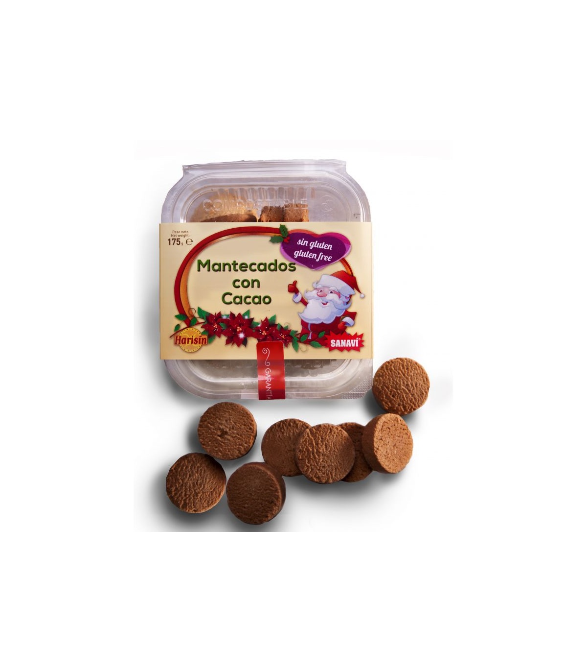 SANAVI - MANTECADOS CON CACAO HARISIN - 175GR