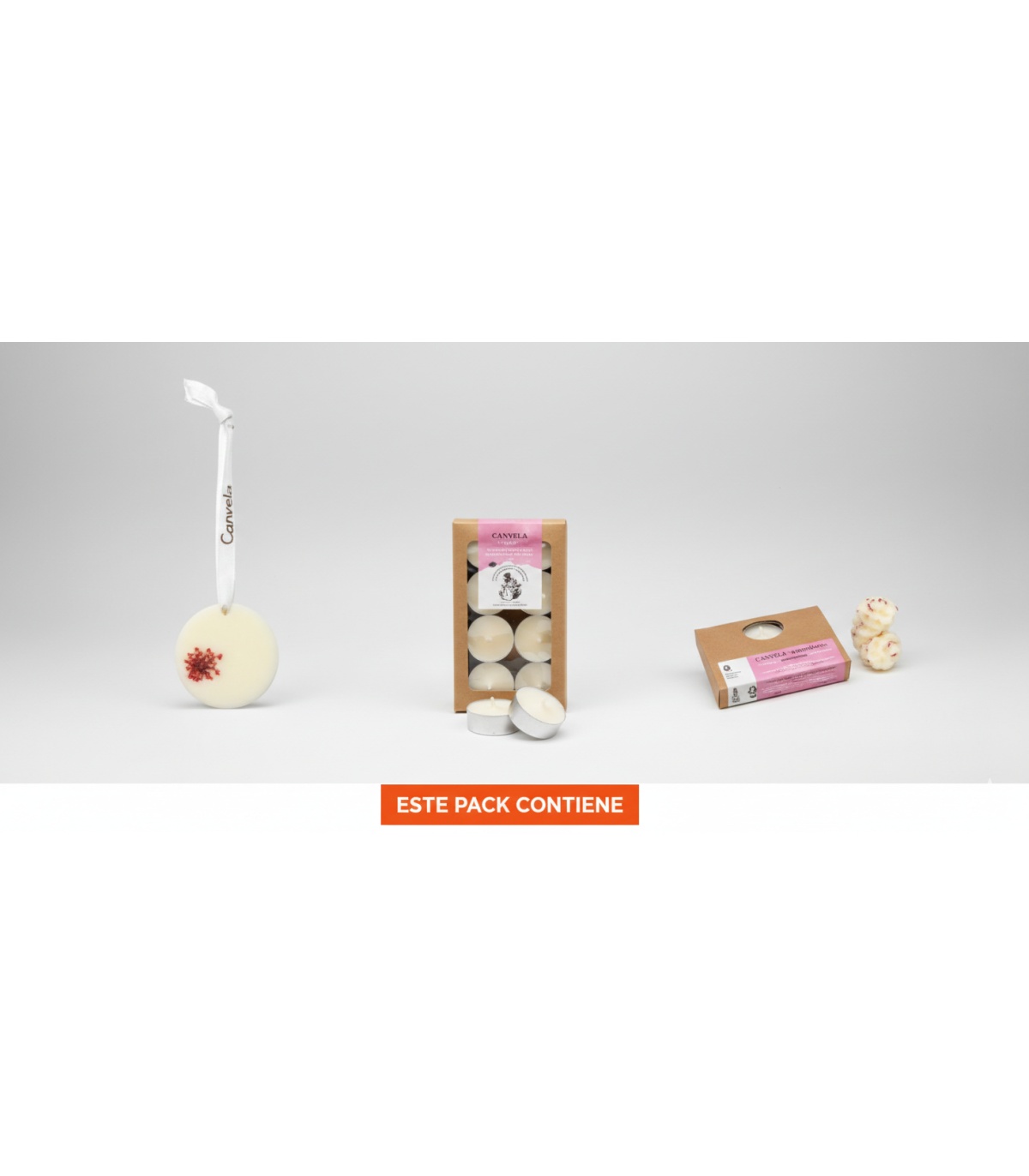 Pack 'Sensaciones' - Ambientador Sólido + Velas de té 8uds + Disco aromático