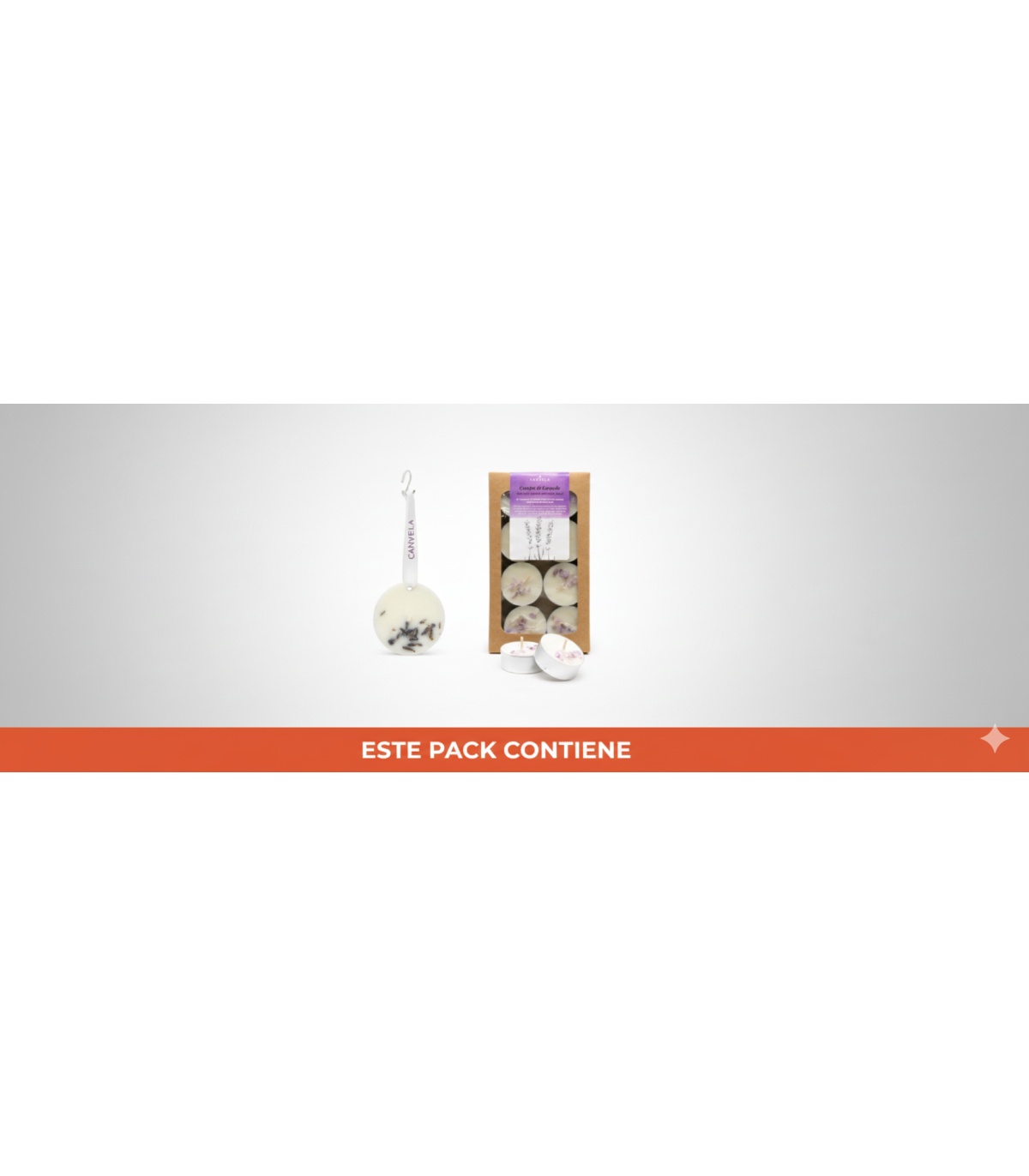 Pack 'Campos de Lavanda' - Ambientador Sólido + Velas de té 8uds