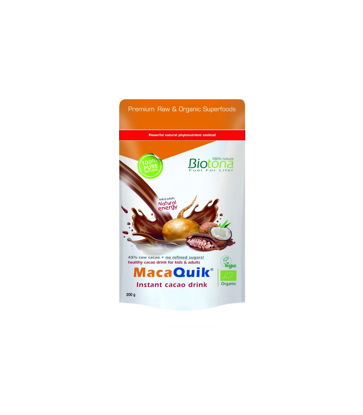 BIOTONA - MACAQUIK BEBIDA DE CACAO INSTANTANEA 200GR