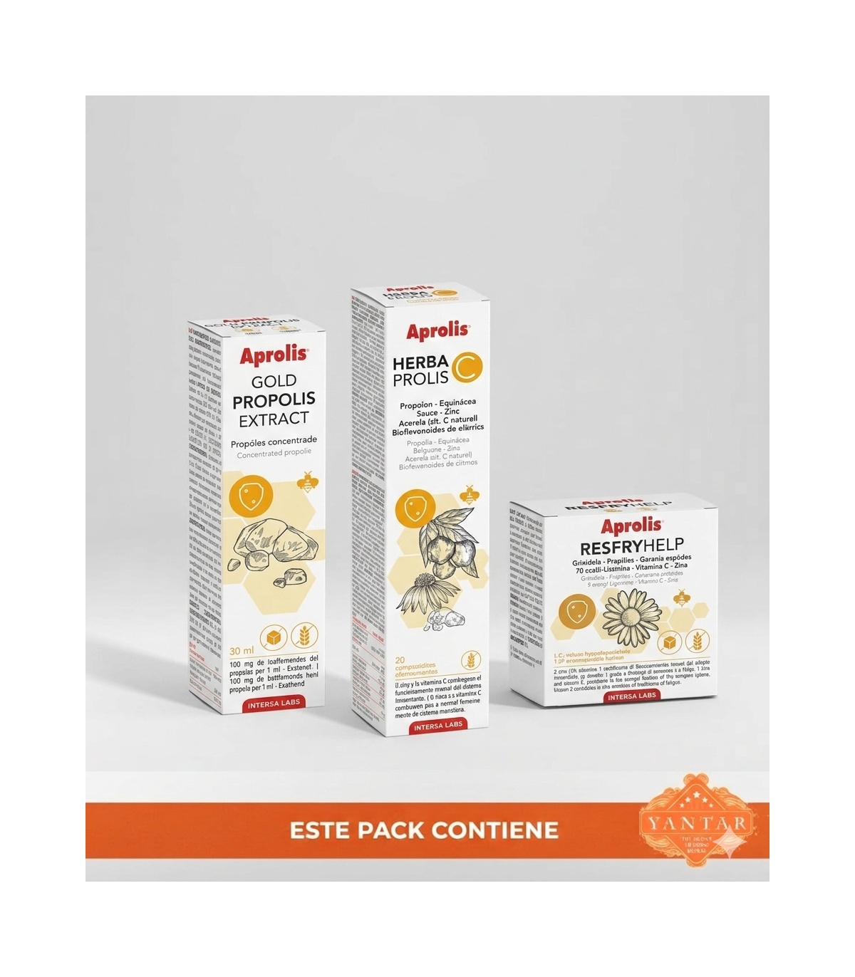 Pack 'Combate el resfriado' - Resfryhelp sobres + Herbaprolis Efervescente + Extracto de Propóleo GOLD