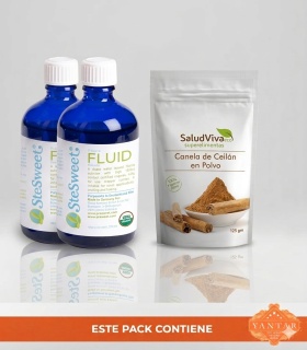 PACK AHORRO 'Endulzate la vida' - 2 Stevia liquida de 50ml + 1 Canela de Ceylan en polvo