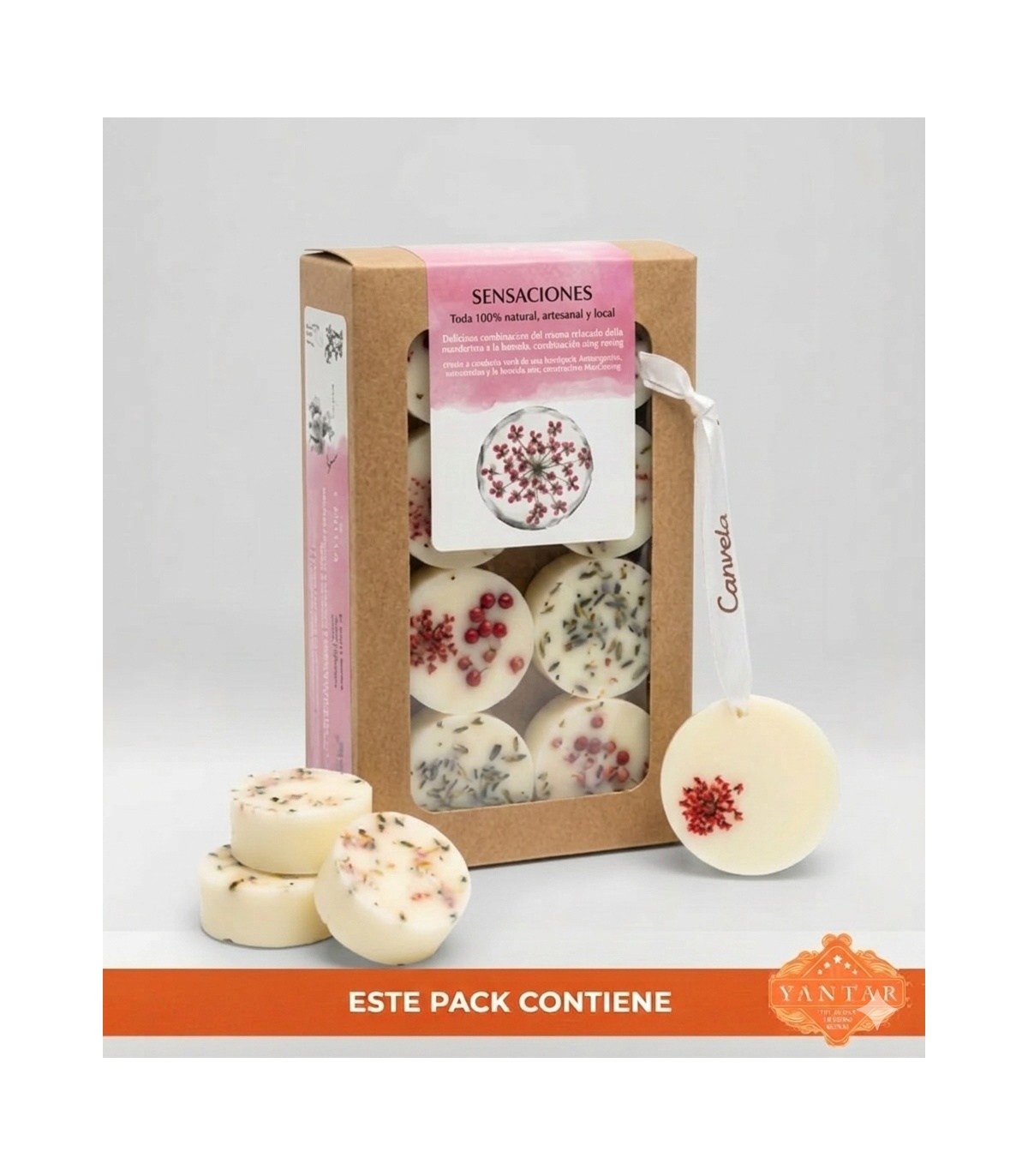 Pack 'Sensaciones' - Ambientador Sólido + Velas de té 8uds + Disco aromático