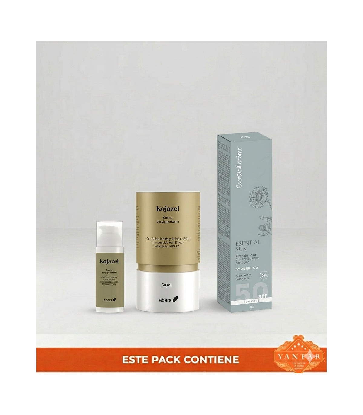 Pack despigmentante - Crema Kojazel + Esential Sun