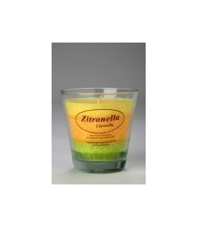 Vela vaso de cristal de cera vegetal CITRONELLA 