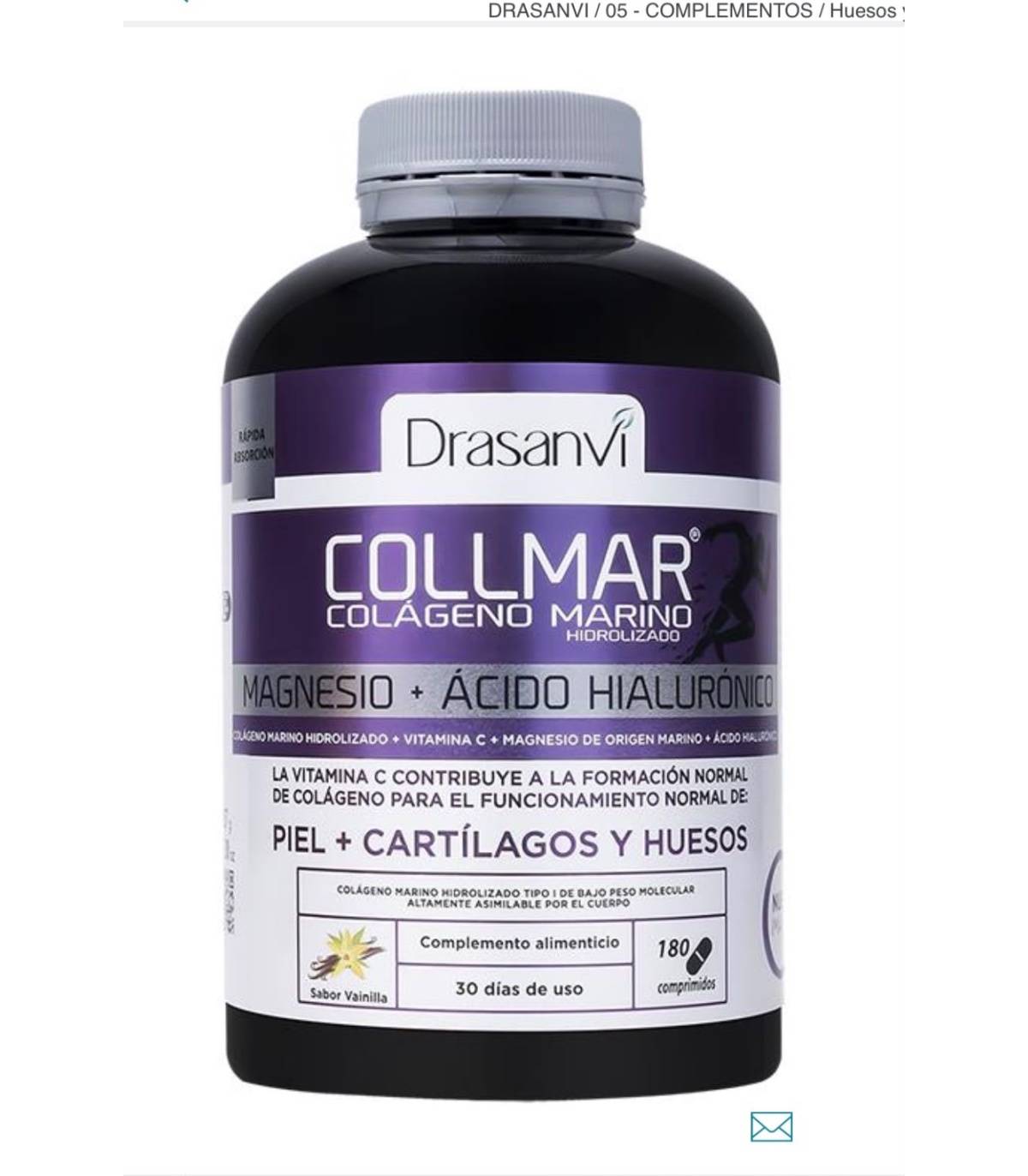 Collmar - 180 comprimidos masticables - sabor vainilla